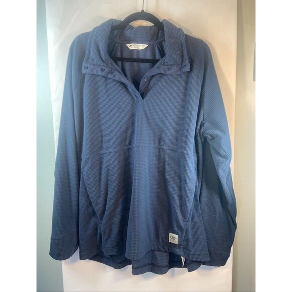 Outdoor Research Tops - OUTDOOR RESEARCH WOMENS XXL BLUE PULLOVER FLEECE LONG SLEEVE 1/4 SNAP